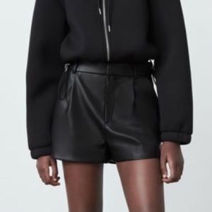 ZARA Black leather shorts